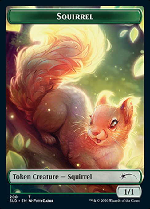 【Foil】(200)《リストークン/Squirrel Token》[SLD] 緑